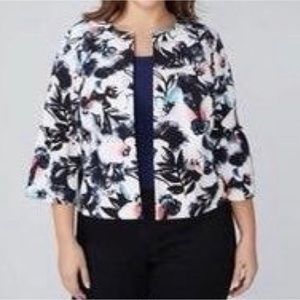 NWT Lane Bryant Bell Sleeve Floral Overpiece